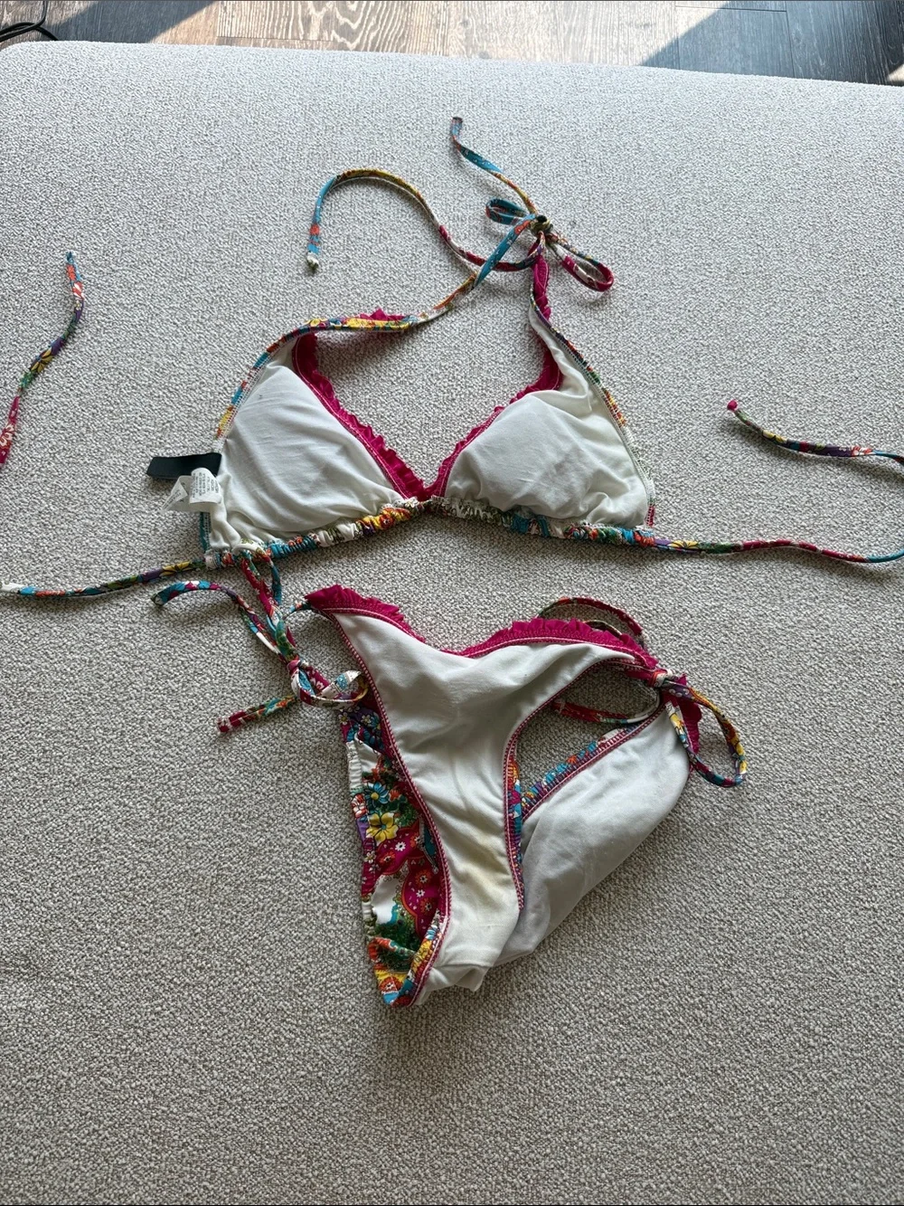 ABS Allen Schwartz Floral Paisley Bikini - Fuchsia & Turquoise